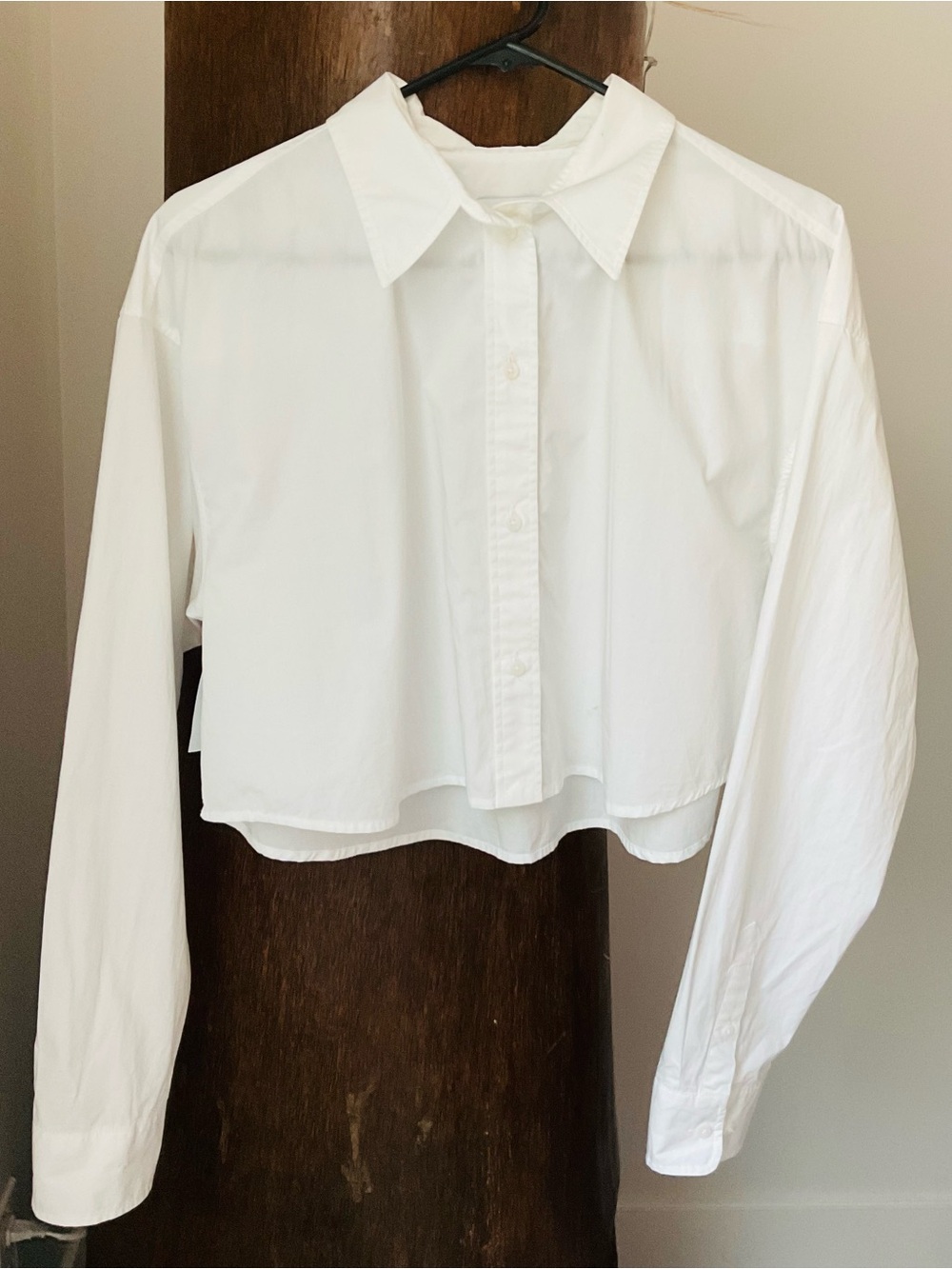 **Aritzia Sunday Best** NWT Poppy Poplin Crop WHITE Shirt